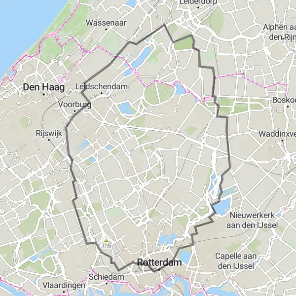 Miniatuurkaart van de fietsinspiratie "Schilderachtige fietsroute door Zuid-Holland" in Zuid-Holland, Netherlands. Gemaakt door de Tarmacs.app fietsrouteplanner