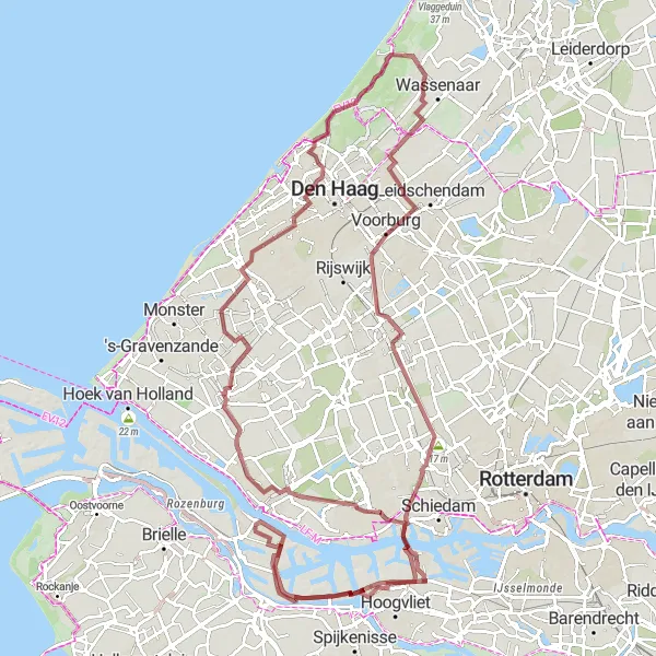 Miniatuurkaart van de fietsinspiratie "Offroad Avontuur: Vlaardingen naar Pernis via Delft" in Zuid-Holland, Netherlands. Gemaakt door de Tarmacs.app fietsrouteplanner