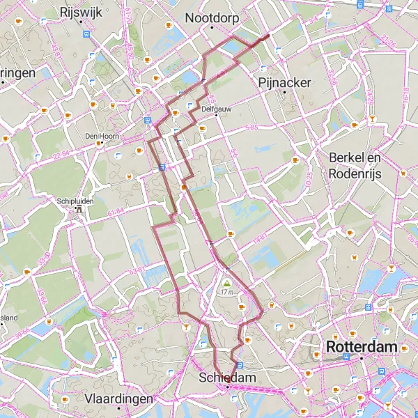 Miniatuurkaart van de fietsinspiratie "Route langs De Zweth en Windas" in Zuid-Holland, Netherlands. Gemaakt door de Tarmacs.app fietsrouteplanner