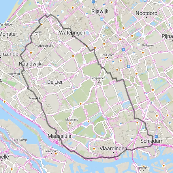 Map miniature of "Classic Dutch Road Ride" cycling inspiration in Zuid-Holland, Netherlands. Generated by Tarmacs.app cycling route planner