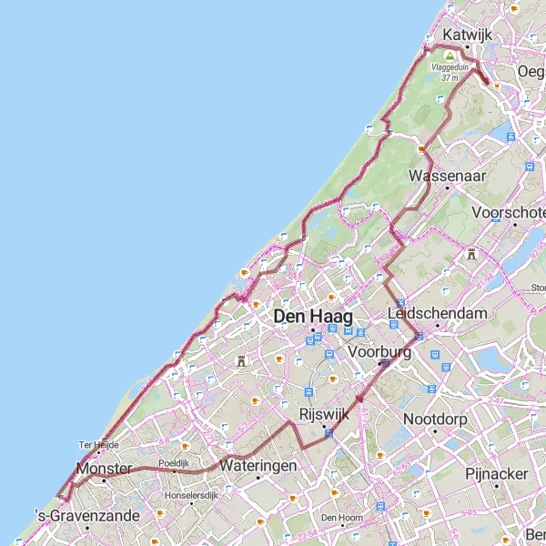 Map miniature of "The Thrilling Gravel Expedition" cycling inspiration in Zuid-Holland, Netherlands. Generated by Tarmacs.app cycling route planner