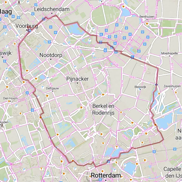 Miniatuurkaart van de fietsinspiratie "Groene oase rondom Rotterdam" in Zuid-Holland, Netherlands. Gemaakt door de Tarmacs.app fietsrouteplanner