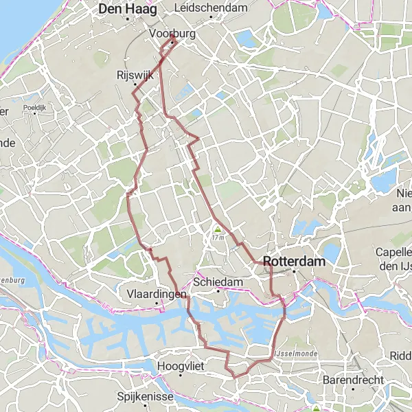 Miniatuurkaart van de fietsinspiratie "Voorburg naar Rijswijk gravelroute" in Zuid-Holland, Netherlands. Gemaakt door de Tarmacs.app fietsrouteplanner