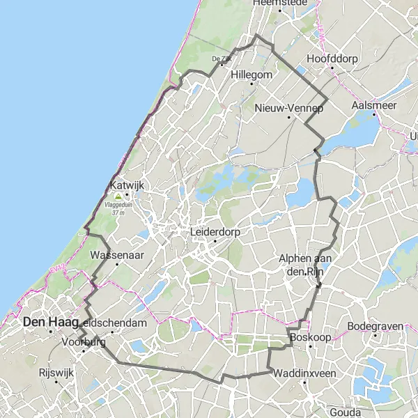 Miniatuurkaart van de fietsinspiratie "Voorburg naar Haagoord fietsroute" in Zuid-Holland, Netherlands. Gemaakt door de Tarmacs.app fietsrouteplanner