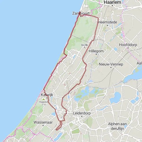 Miniatuurkaart van de fietsinspiratie "Avontuurlijke Gravelroute door Zuid-Holland" in Zuid-Holland, Netherlands. Gemaakt door de Tarmacs.app fietsrouteplanner
