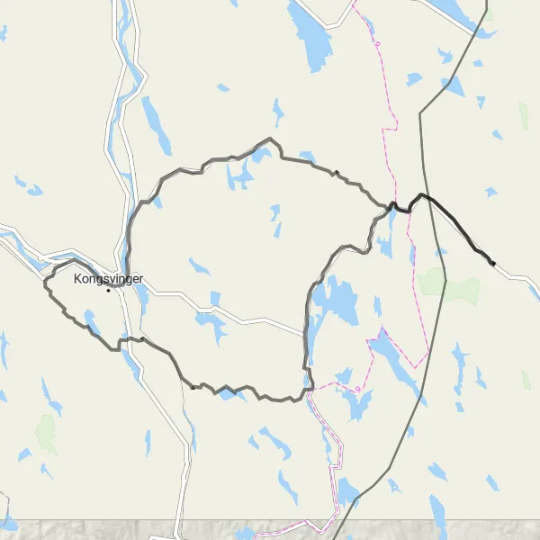 Map miniature of "Spetalen - Austmarka Round-Trip" cycling inspiration in Innlandet, Norway. Generated by Tarmacs.app cycling route planner