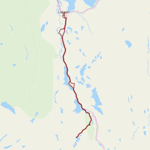 Kartminiatyr av "Porsangmoen - Skuvvanvárri Loop" sykkelinspirasjon i Nord-Norge, Norway. Generert av Tarmacs.app sykkelrutoplanlegger