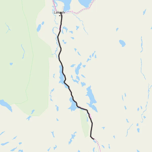 Map miniature of "Skuvvanvárri - Skoganvarre Loop" cycling inspiration in Nord-Norge, Norway. Generated by Tarmacs.app cycling route planner