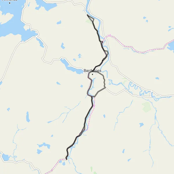 Map miniature of "Arctic Circle Adventure" cycling inspiration in Nord-Norge, Norway. Generated by Tarmacs.app cycling route planner