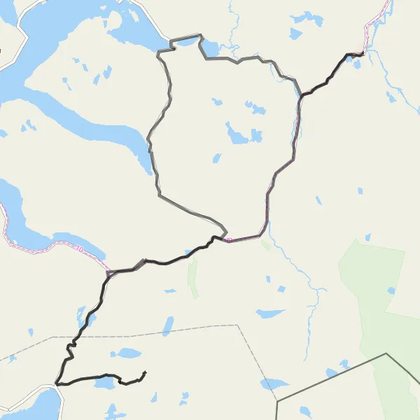 Map miniature of "The Arctic Adventure" cycling inspiration in Nord-Norge, Norway. Generated by Tarmacs.app cycling route planner