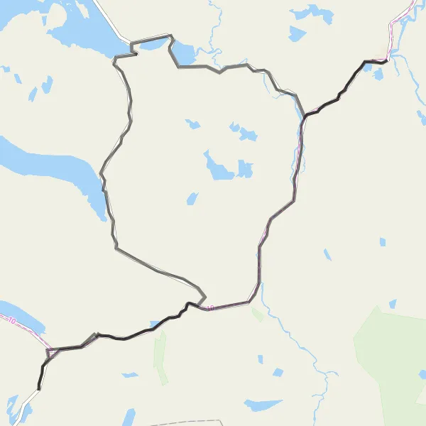 Kartminiatyr av "Pervarden Challenge" sykkelinspirasjon i Nord-Norge, Norway. Generert av Tarmacs.app sykkelrutoplanlegger