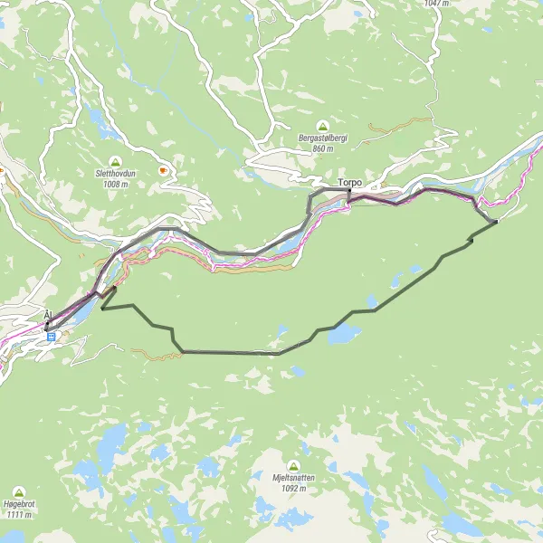 Map miniature of "Ulshagenatten Loop" cycling inspiration in Oslo og Viken, Norway. Generated by Tarmacs.app cycling route planner