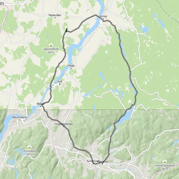 Kartminiatyr av "Kupert tur til Åsnes via Hvam" sykkelinspirasjon i Oslo og Viken, Norway. Generert av Tarmacs.app sykkelrutoplanlegger