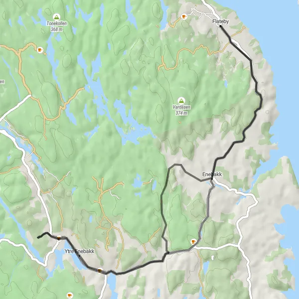 Kartminiatyr av "Enebakk Rundtur" sykkelinspirasjon i Oslo og Viken, Norway. Generert av Tarmacs.app sykkelrutoplanlegger