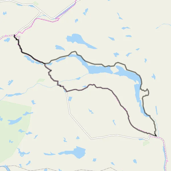 Kartminiatyr av "Rundtur til Rødberg og Dagali" sykkelinspirasjon i Oslo og Viken, Norway. Generert av Tarmacs.app sykkelrutoplanlegger