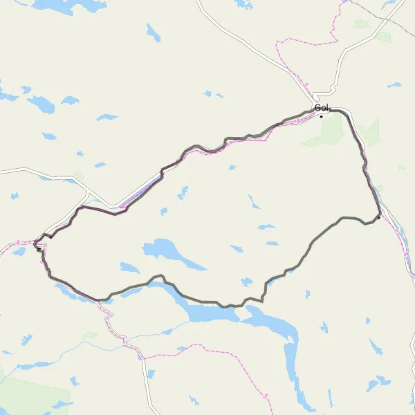 Map miniature of "Gol to Geilo Circular Route" cycling inspiration in Oslo og Viken, Norway. Generated by Tarmacs.app cycling route planner