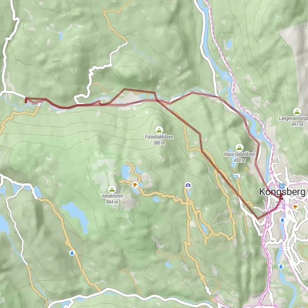 Map miniature of "The Håvet Crowns Gravel Adventure" cycling inspiration in Oslo og Viken, Norway. Generated by Tarmacs.app cycling route planner