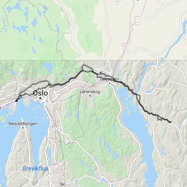 Kartminiatyr av "Kolås - Fornebu Loop" sykkelinspirasjon i Oslo og Viken, Norway. Generert av Tarmacs.app sykkelrutoplanlegger