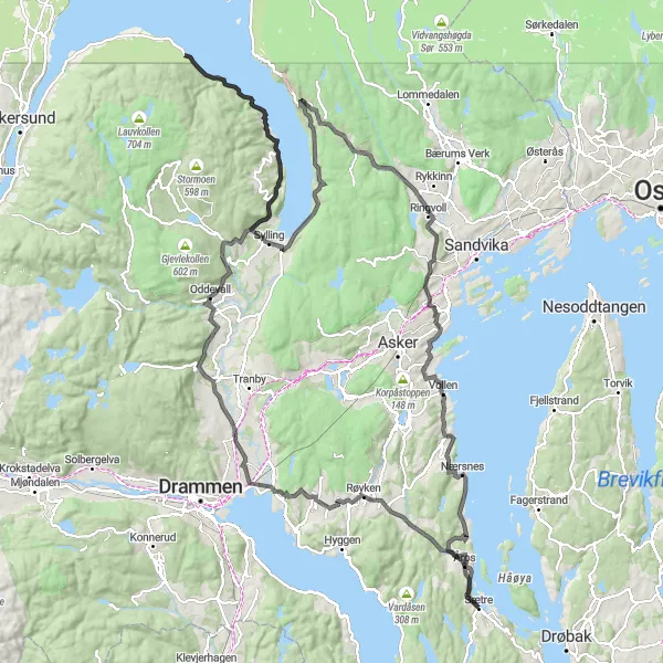 Map miniature of "The Ultimate Gravel Challenge" cycling inspiration in Oslo og Viken, Norway. Generated by Tarmacs.app cycling route planner