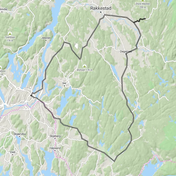 Map miniature of "Brennfjell Adventure" cycling inspiration in Oslo og Viken, Norway. Generated by Tarmacs.app cycling route planner