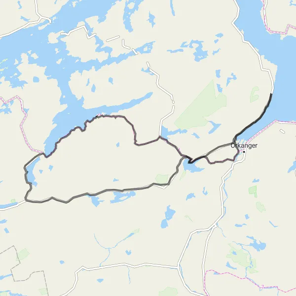 Map miniature of "Rural Trøndelag Ride" cycling inspiration in Trøndelag, Norway. Generated by Tarmacs.app cycling route planner