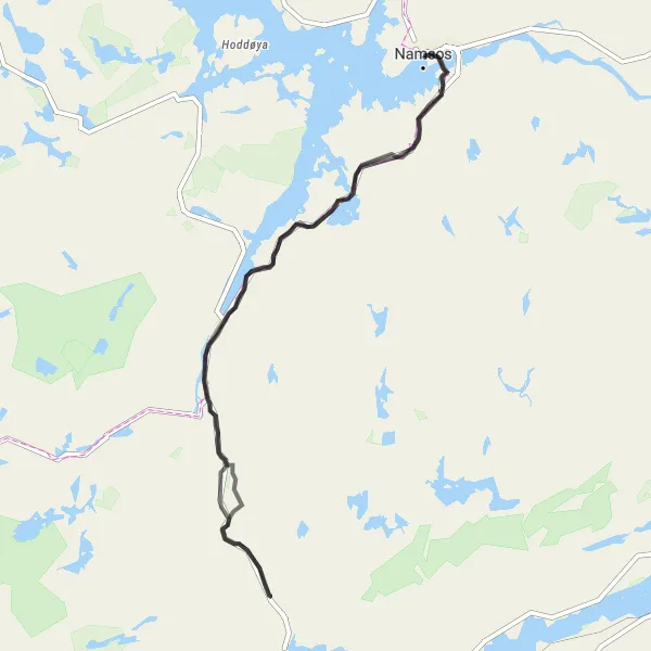 Map miniature of "Klinga Loop" cycling inspiration in Trøndelag, Norway. Generated by Tarmacs.app cycling route planner