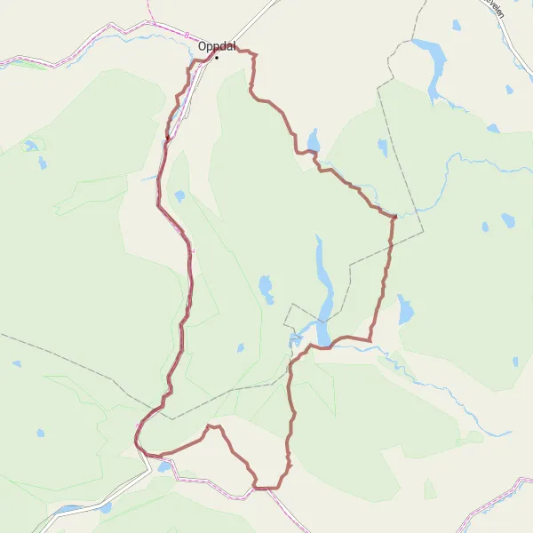 Kartminiatyr av "Langtur fra Oppdal til Depltangen og Kongsvoll" sykkelinspirasjon i Trøndelag, Norway. Generert av Tarmacs.app sykkelrutoplanlegger