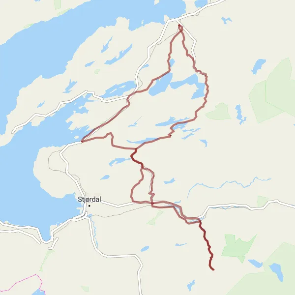 Map miniature of "Hegra and Åsen Gravel Adventure" cycling inspiration in Trøndelag, Norway. Generated by Tarmacs.app cycling route planner