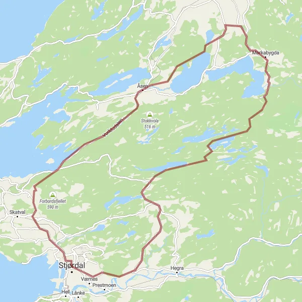 Map miniature of "Kvithammar Loop" cycling inspiration in Trøndelag, Norway. Generated by Tarmacs.app cycling route planner