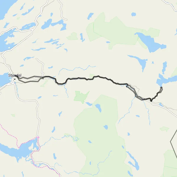 Map miniature of "Meråker Marvels" cycling inspiration in Trøndelag, Norway. Generated by Tarmacs.app cycling route planner