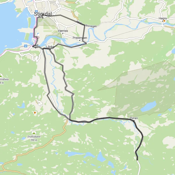 Map miniature of "Lånke Loop" cycling inspiration in Trøndelag, Norway. Generated by Tarmacs.app cycling route planner