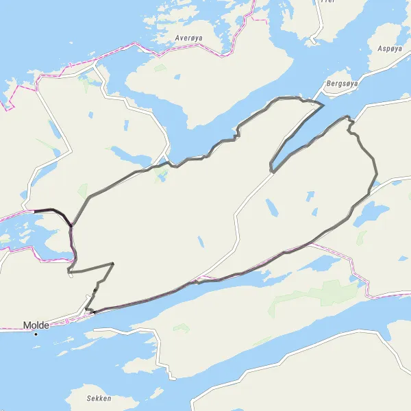 Map miniature of "Batnfjordsøra Loop" cycling inspiration in Vestlandet, Norway. Generated by Tarmacs.app cycling route planner