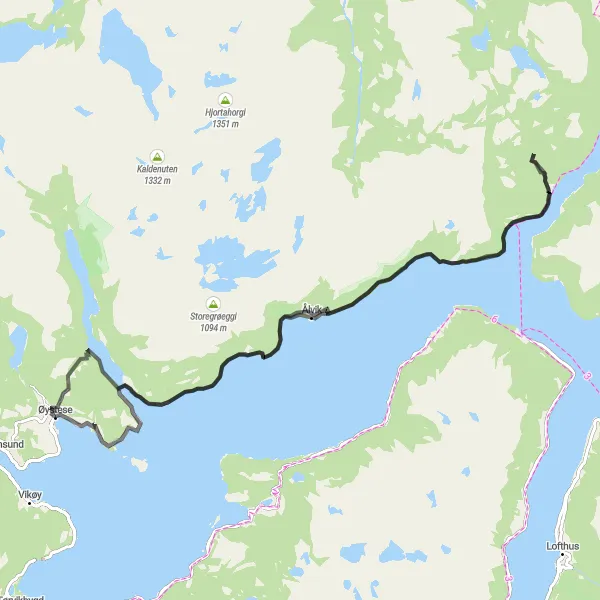 Map miniature of "The Coastal Ride" cycling inspiration in Vestlandet, Norway. Generated by Tarmacs.app cycling route planner