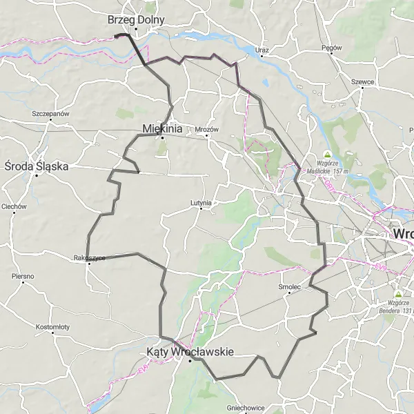 Miniatura mapy "Szlak rowerowy przez malownicze tereny" - trasy rowerowej w Dolnośląskie, Poland. Wygenerowane przez planer tras rowerowych Tarmacs.app