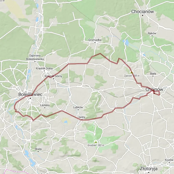 Miniatura mapy "Trasa Gravelowa przez Dolnośląskie Wzgórza" - trasy rowerowej w Dolnośląskie, Poland. Wygenerowane przez planer tras rowerowych Tarmacs.app