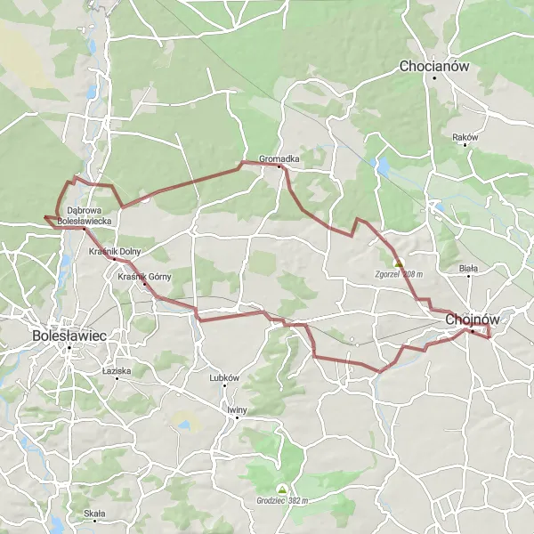 Miniatura mapy "Trasa Gravelowa dookoła Chojnowa" - trasy rowerowej w Dolnośląskie, Poland. Wygenerowane przez planer tras rowerowych Tarmacs.app