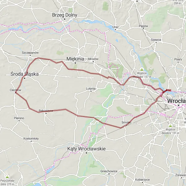 Miniatura mapy "Trasa Szlakiem Dolnośląskich Wzgórz" - trasy rowerowej w Dolnośląskie, Poland. Wygenerowane przez planer tras rowerowych Tarmacs.app