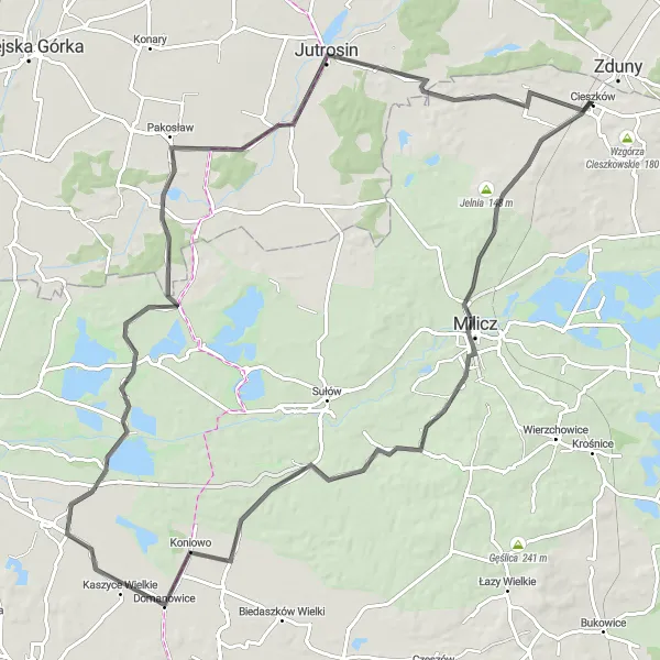 Miniatura mapy "Trasa dookoła Cieszkowa i okolic" - trasy rowerowej w Dolnośląskie, Poland. Wygenerowane przez planer tras rowerowych Tarmacs.app