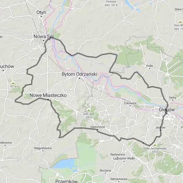 Map miniature of "Picturesque Countryside" cycling inspiration in Dolnośląskie, Poland. Generated by Tarmacs.app cycling route planner