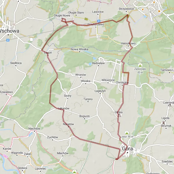 Miniatura mapy "Rowery szutrowe do Starej Góry" - trasy rowerowej w Dolnośląskie, Poland. Wygenerowane przez planer tras rowerowych Tarmacs.app