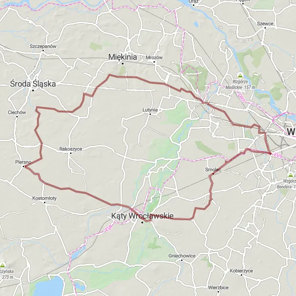 Miniatura mapy "Rowerowy spacer po Lisiej Górze" - trasy rowerowej w Dolnośląskie, Poland. Wygenerowane przez planer tras rowerowych Tarmacs.app