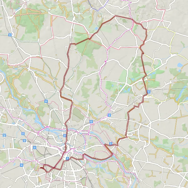 Map miniature of "Challenging Gravel Adventure" cycling inspiration in Dolnośląskie, Poland. Generated by Tarmacs.app cycling route planner