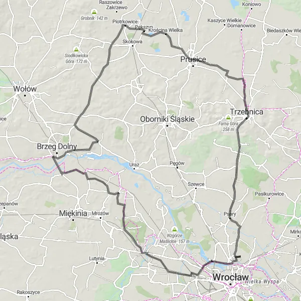 Miniatura mapy "Podróz przez Historyczne Ziemie Dolnego Śląska" - trasy rowerowej w Dolnośląskie, Poland. Wygenerowane przez planer tras rowerowych Tarmacs.app
