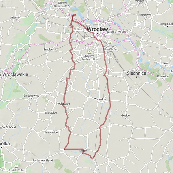 Map miniature of "The Schaffgotsch Palace Escape" cycling inspiration in Dolnośląskie, Poland. Generated by Tarmacs.app cycling route planner