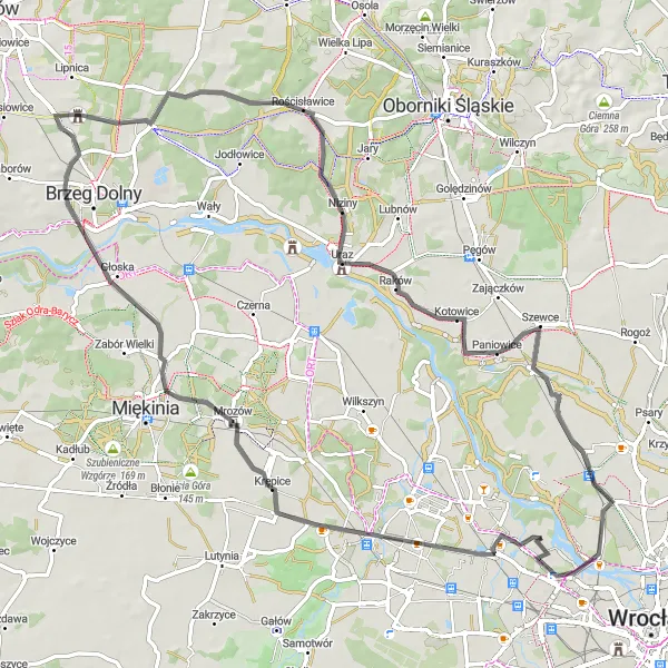 Miniatura mapy "Szlak Dolina Kozanowska" - trasy rowerowej w Dolnośląskie, Poland. Wygenerowane przez planer tras rowerowych Tarmacs.app
