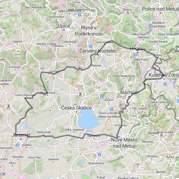 Map miniature of "Historical Road Exploration (Road)" cycling inspiration in Dolnośląskie, Poland. Generated by Tarmacs.app cycling route planner