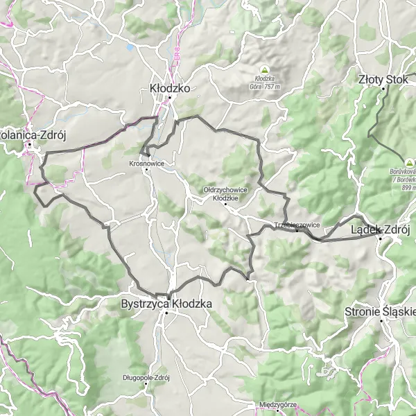 Miniatura mapy "Szlak Trzebieszowice - Gruszczyn" - trasy rowerowej w Dolnośląskie, Poland. Wygenerowane przez planer tras rowerowych Tarmacs.app