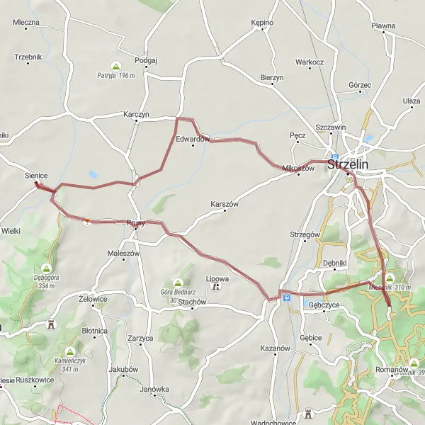 Map miniature of "Szkotnica Loop" cycling inspiration in Dolnośląskie, Poland. Generated by Tarmacs.app cycling route planner