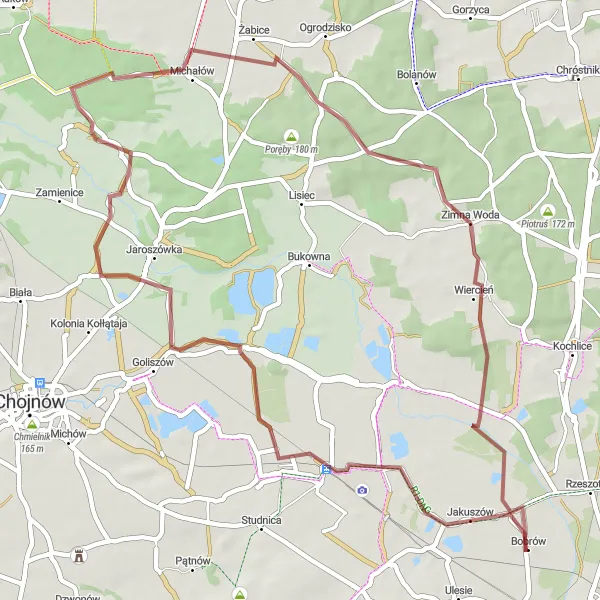 Miniatura mapy "Jakuszów - Zimna Woda" - trasy rowerowej w Dolnośląskie, Poland. Wygenerowane przez planer tras rowerowych Tarmacs.app