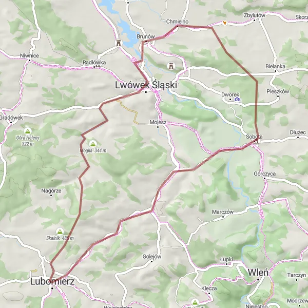 Miniatura mapy "Trasa Skalnik" - trasy rowerowej w Dolnośląskie, Poland. Wygenerowane przez planer tras rowerowych Tarmacs.app